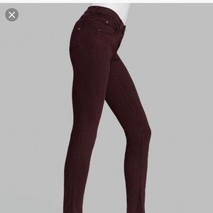 Rag & Bone skinny stretchy jeans in wine color